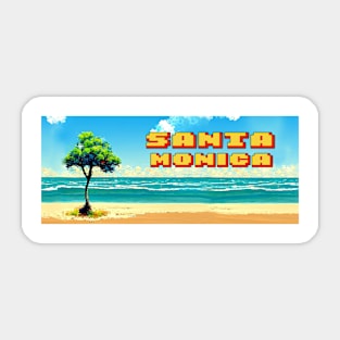 Santa Monica | 8 Bit | Retro | Vintage Sticker